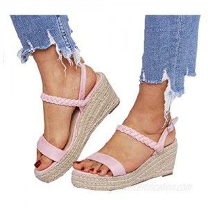 Women's Wedges Platforms Sandals Open Toe Shoes Ankle Strappy Buckle Platforms Strap Sandal