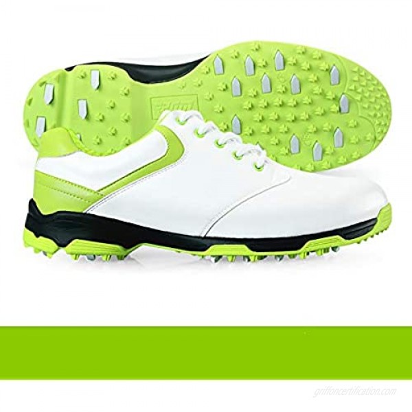 XSJK Women's Golf Shoes Anti-Skid Spikes Waterproof and Breathable Sports Shoes Microfiber Comfortableand Soft Casual Shoes Green 37