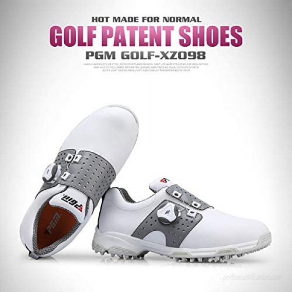 XSJK Women's Golf Shoes Waterproof Golf Shoes with BOA Lace System Comfortable Breathable Golf Shoes Silver 38