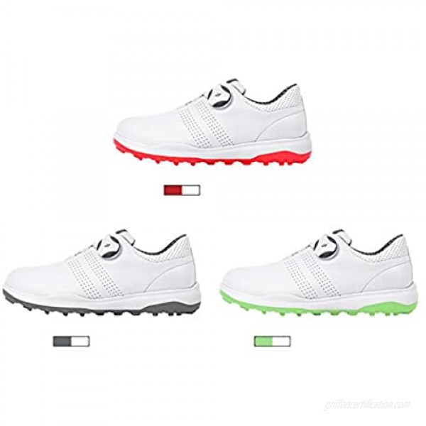XSJK Women's Series Golf Shoes with Upgrade Insole Rotating Button Shoelace Design Comfortable Breathable Wear-Resistant Women's Hiking Sports Shoes Green 39