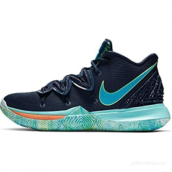 Nike Men's Kyrie 5 Obsidian/Light Current Blue/Scream Green Synthetic Basketball Shoes 12 M US