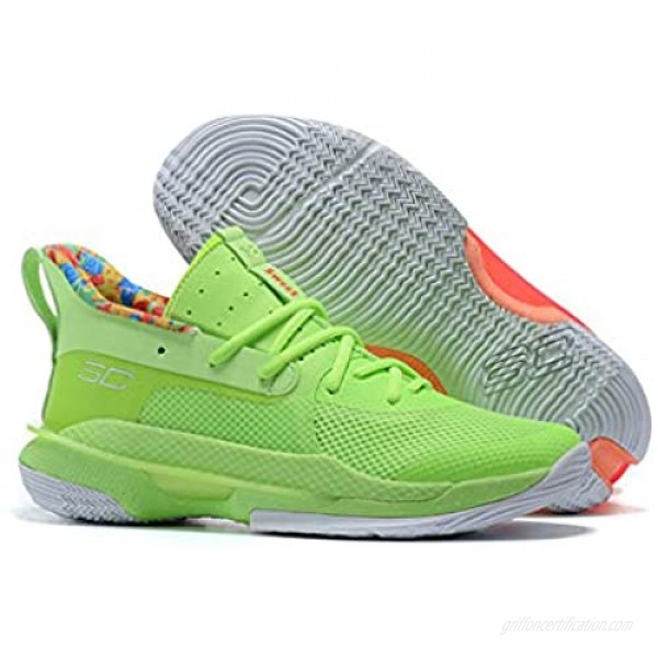 shenxuan12 Mens Basketball Sneaker Curry 7 Sour Patch Training Shoe Sneakers