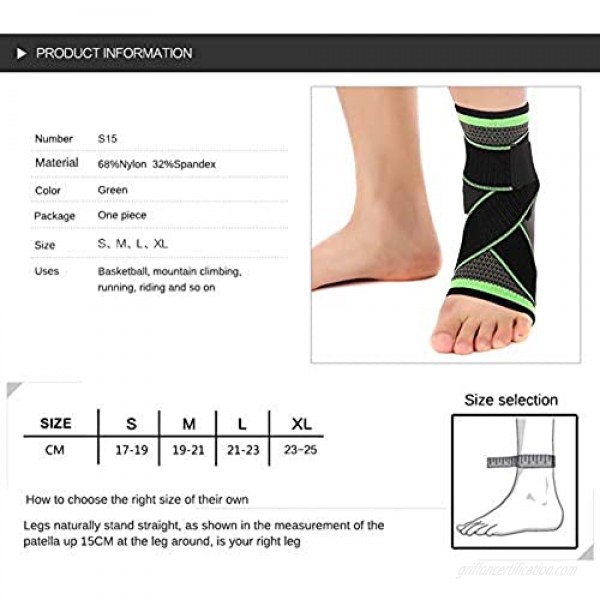 Nuoda Ankle Brace Compression Support Sleeve for Injury Recovery Joint Pain and More. Plantar Fasciitis Foot Socks with Arch Support Eases Swelling Heel Spurs Achilles Tendon-2 Pack