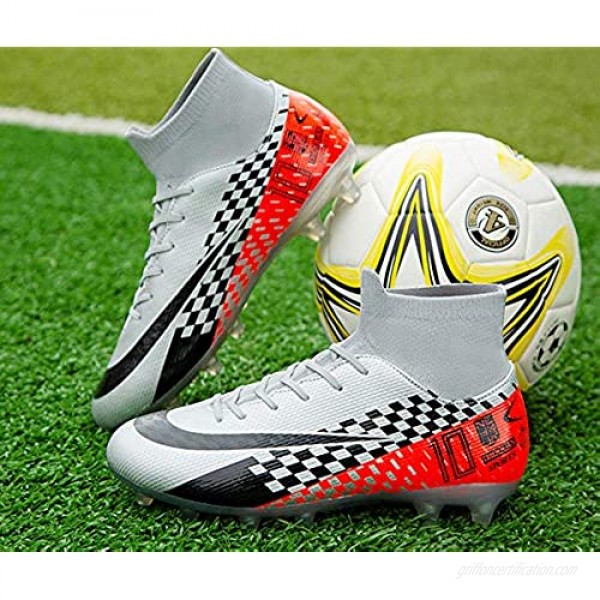 ZSQ Mens Cleats High Cleats for Big Boys Big Boys Athletic Sneaker Shoes for Outdoor/Indoor/Competition/Training