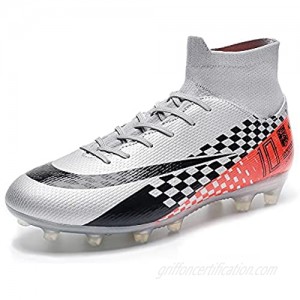 ZSQ Mens Cleats High Cleats for Big Boys Big Boys Athletic Sneaker Shoes for Outdoor/Indoor/Competition/Training