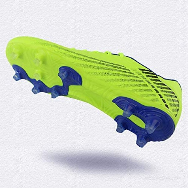 Hawkwell Men's Outdoor Firm Ground Soccer Cleats Lime PU 10.5 M US