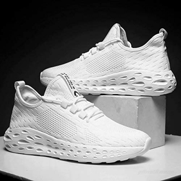 Hetohec Slip On Running Sneakers Men Breathable Lightweight Comfortable Fashion Non Slip Shoes for Men