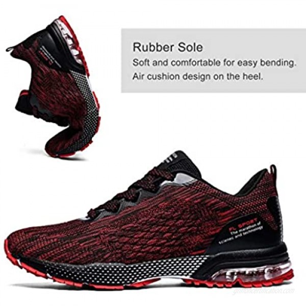 Huacud Mens Running Shoes Trail Sneakers Air Cushion Non Slip Tennis Sports Casual Walking Athletic for Basketball