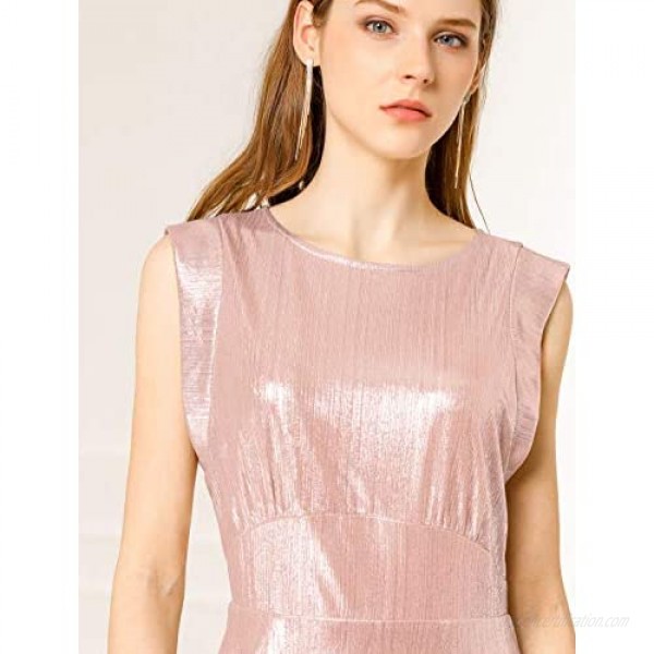 Allegra K Women's Metallic Guess Sparkly Party Cocktail Formal Dresses