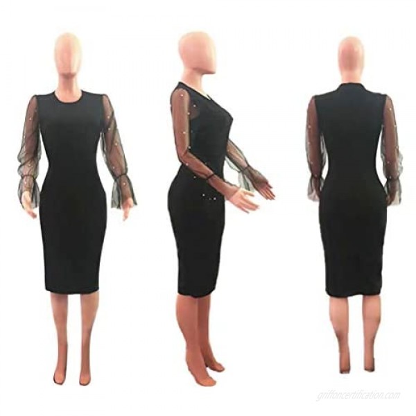 ThusFar Women's Embroidery Net Short Sleeve Off The Shoulder Elegant Evening Cocktail Bodycon Midi Sheath Dress