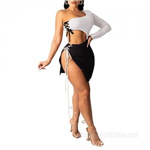 Women's Sexy Night Out Dresses Ladies Club Skirts One Shoulder Bandage Bodycon