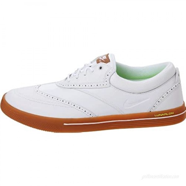 Nike Golf Men's Nike Lunar Swingtip Leather-M White/Gum Medium Brown/Volt 7 M US