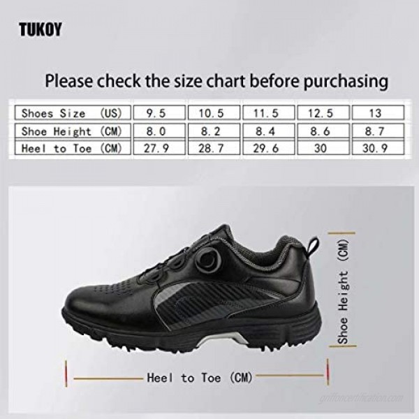 Tukoy Men Golf Shoes Professional 7-Spikes Golf Sport Sneakers