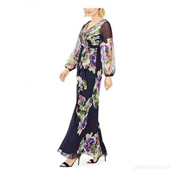 Adrianna Papell Women's Floral Printed Chiffon Gown