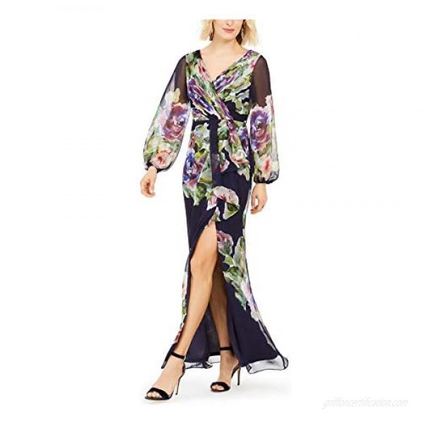 Adrianna Papell Women's Floral Printed Chiffon Gown