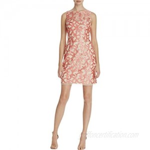 Aidan by Aidan Mattox Women's Sleevless Embroidered Cocktail Dress with Illusion Yoke Detail