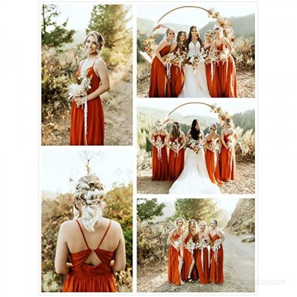 Alicepub Spaghetti Strap Bridesmaid Dresses for Women Chiffon Long Formal Party Dress