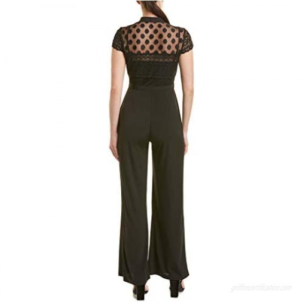 Betsey Johnson Women's Jumpsuit with Lace Bodice and Necktie