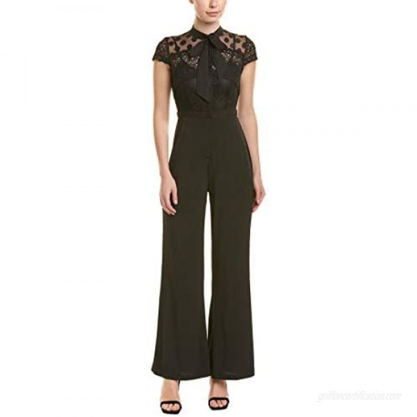 Betsey Johnson Women's Jumpsuit with Lace Bodice and Necktie