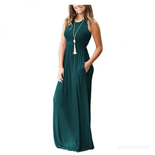 MOLERANI Women's Loose Plain Maxi Dresses Casual Long Dresses with Pockets