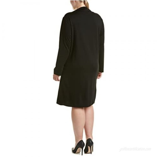 Joan Vass Plus Size Womens Draped Front Dress