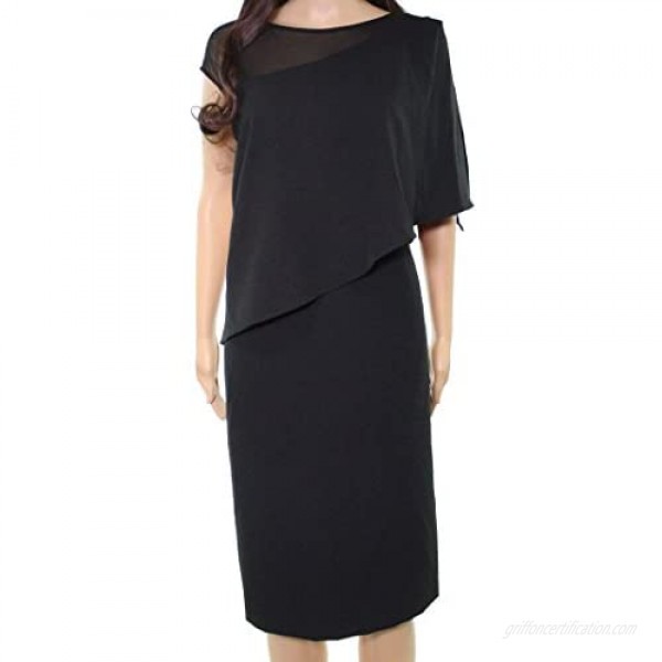 Lauren by Ralph Lauren Women's Plus Size Asymmteric Overlay Dress