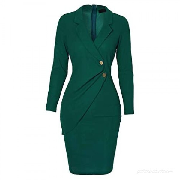 Shakumy Women Colorblock Plaid Wear to Work Business Party Bodycon One-Piece Knee Length Pencil Dress Slim Church Dress