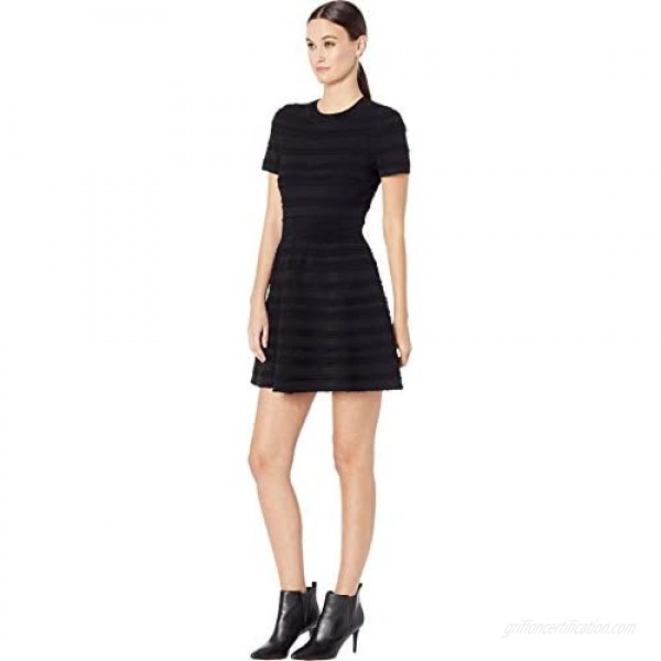 The Kooples Women's Women's Short Sleeve Power Stretch Knit Dress with Scalloping