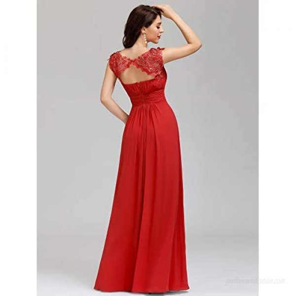 Alisapan Womens Elegant Cap Sleeve Lace Formal Gowns Evening Mother of The Bride Dresses 9993