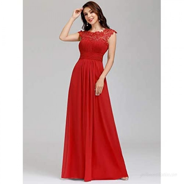 Alisapan Womens Elegant Cap Sleeve Lace Formal Gowns Evening Mother of The Bride Dresses 9993