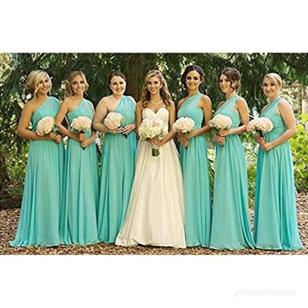 Future Girl Women's Long One Shoulder Bridesmaid Dress Asymmetric Prom Evening Gown