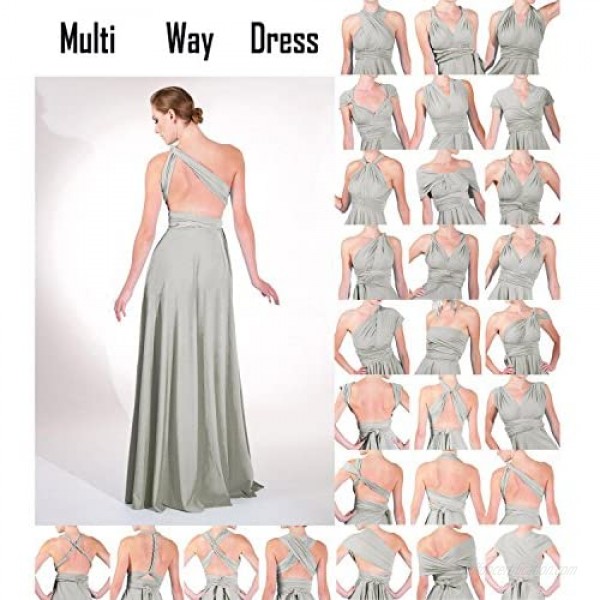 FYMNSI Women's Convertible Multi Way Transformer Wrap Dress Cocktail Evening Gown Homecoming Long Prom