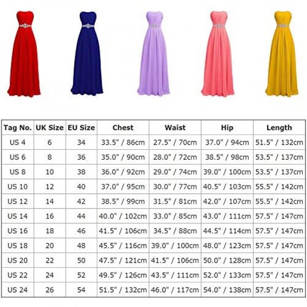 IWEMEK Women Strapless Ruched Long Bridesmaid Evening Maxi Dress Sweetheart Chiffon Formal Wedding Party Prom Gown