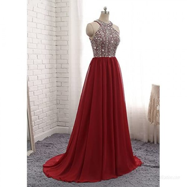 Still Waiting Women's Prom Dresses Long 2020 Sequins Beaded Chiffon Bridesmaid Evening Gowns Formal C010