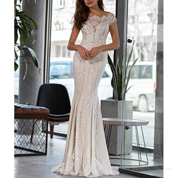 Sweetheart Lace Beach Mermaid Wedding Dresses for Bride with Detachable Train Long Bridal Ball Gown Plus Size