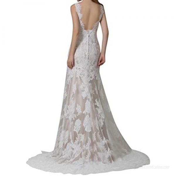 Wedding Dress Lace Bridal Dresses Mermaid Wedding Gown V Neck
