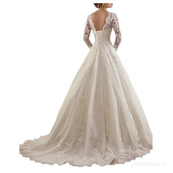 Women’s A-line Vintage Sweetheart Lace Appliqued Bridal Gowns Wedding Dresses Plus Size