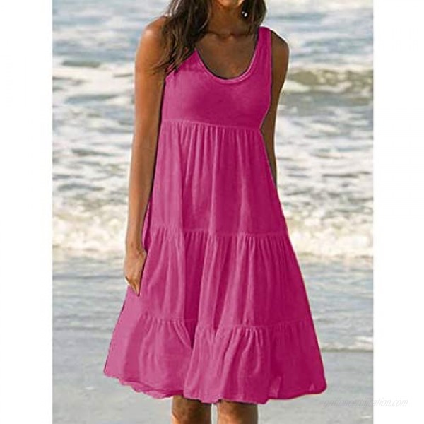 Rambling Women's Dress Rambling Women Dress Solid Midi Dress Party Beach Sundress