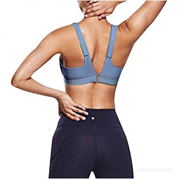 VJGOAL Womens Debuggable Shoulder Strap Solid Color U-Neck Sport Bras Padded Cropped Bras for Yoga Workout Fitness