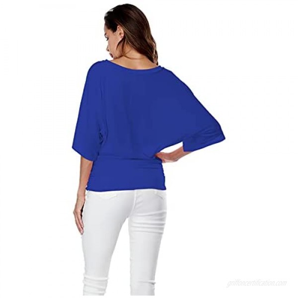 ZGNB Fashion Women Plus Size Solid V-Neck Short Sleeve Ruched Top Blouse T-Shirt